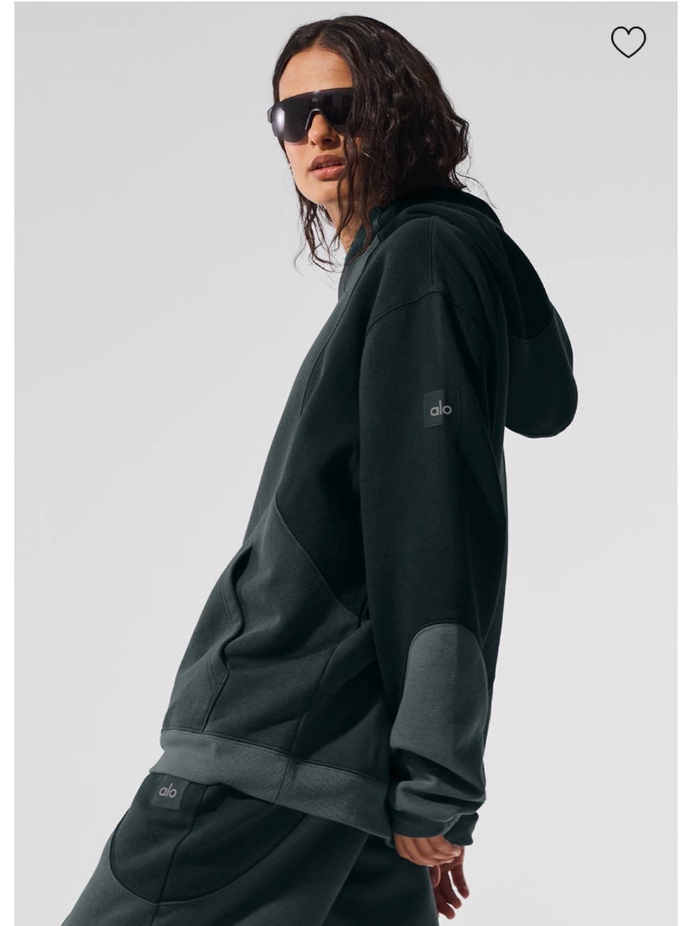 ALO Yoga Make Waves Hoodie - Charcoal Green Tonal